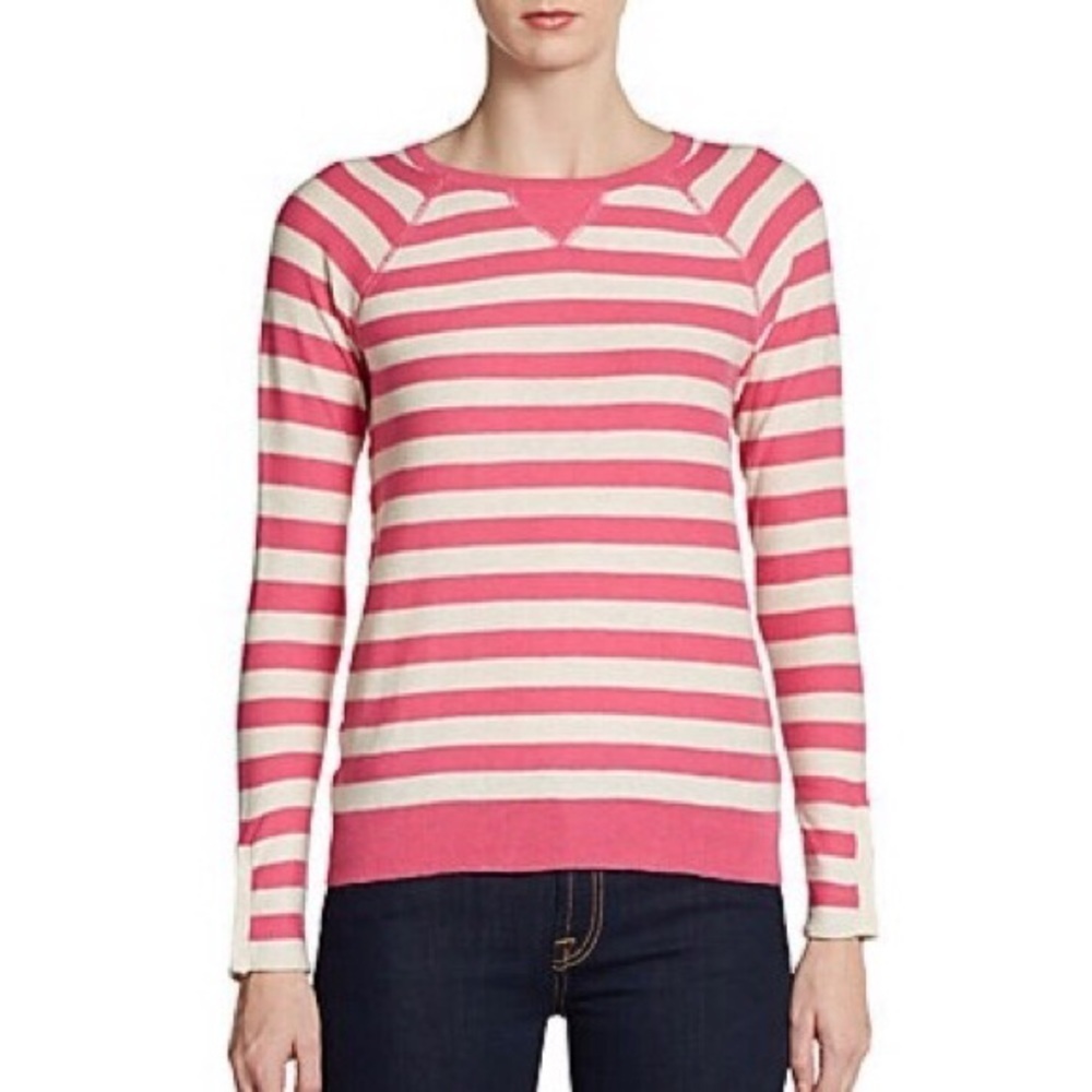 REBECCA Taylor Striped Crew-neck Sweater